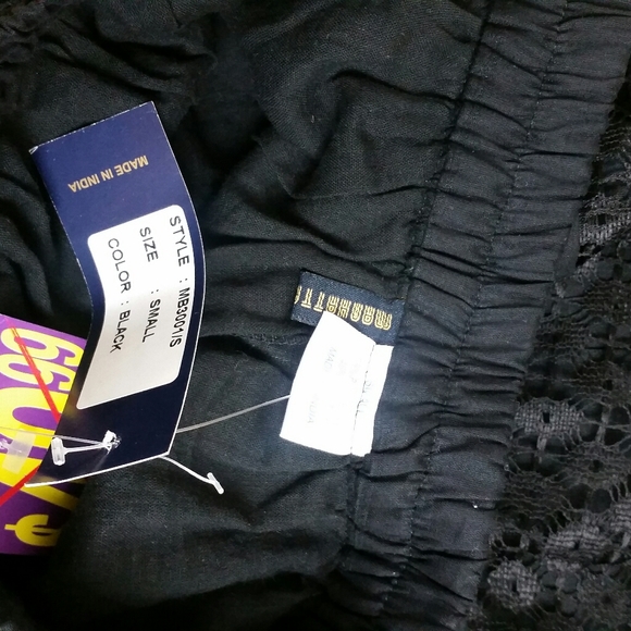 Black boho skirt flowy stretch longer length Net - Picture 4 of 6